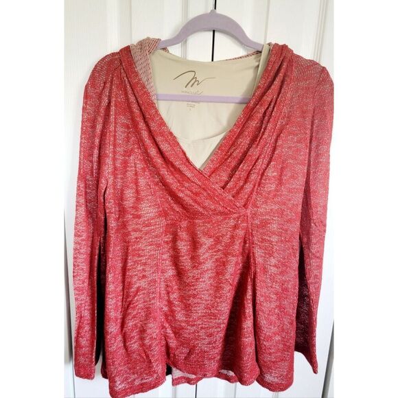 Miraclebody by Miraclesuit L Sweater Hoodie Copper Red‎ USA L/S Stretch - Picture 1 of 7